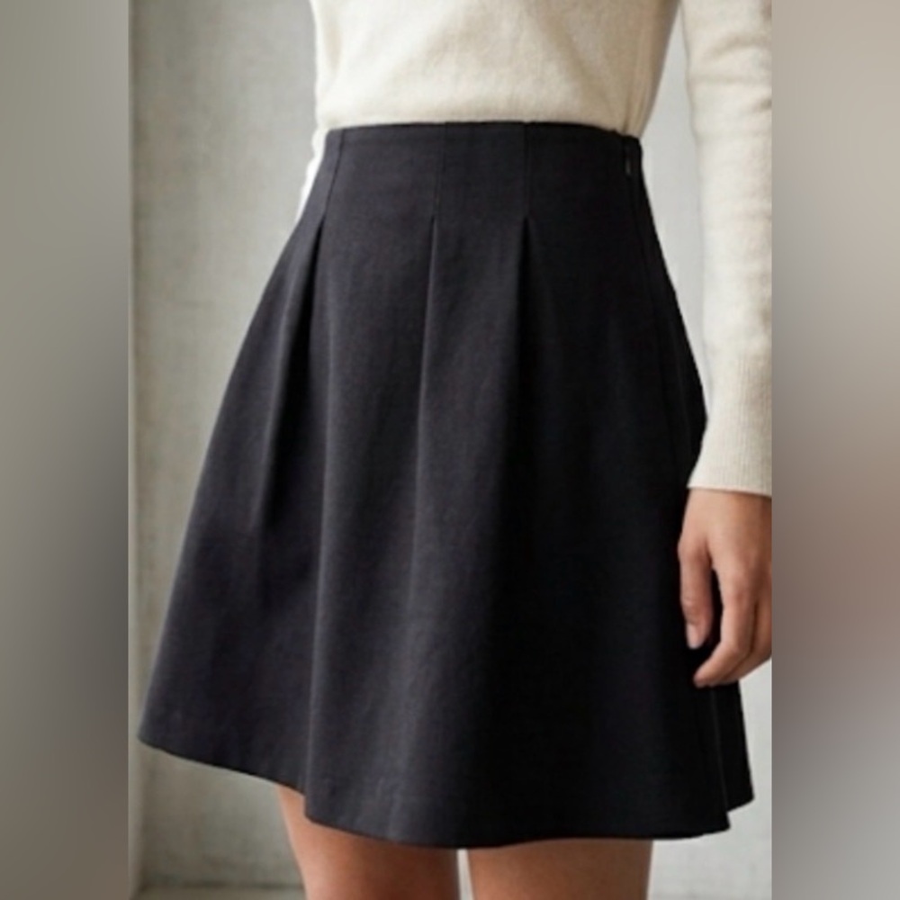 Madewell Black Pleated A-Line Mini Skirt Size 0